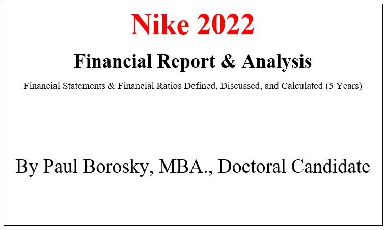 Nike Finanical Report: Financial Ratios Financial for 5 year