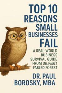 Book cover for "Why Small Businesses Fail" by Dr. Paul Borosky, DBA, MBA, a small business survival and strategy guide.
