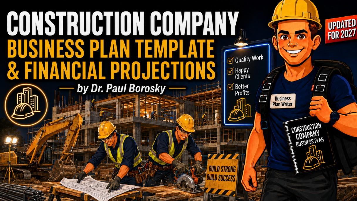 Construction company business plan template and financial model